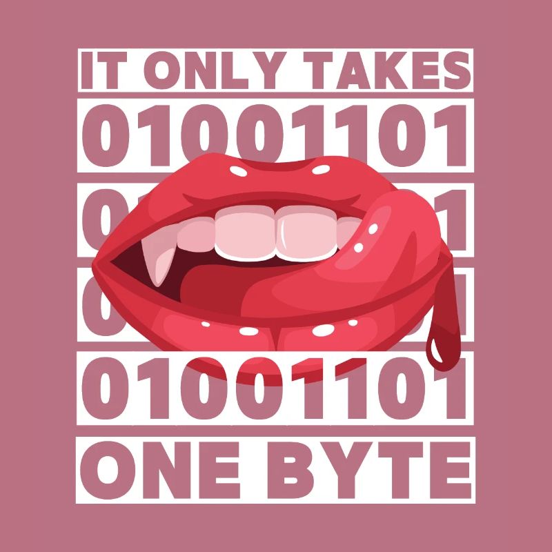 Bit bytes Binary Computer Nerd, Vampire, Dire, Jeu de mots