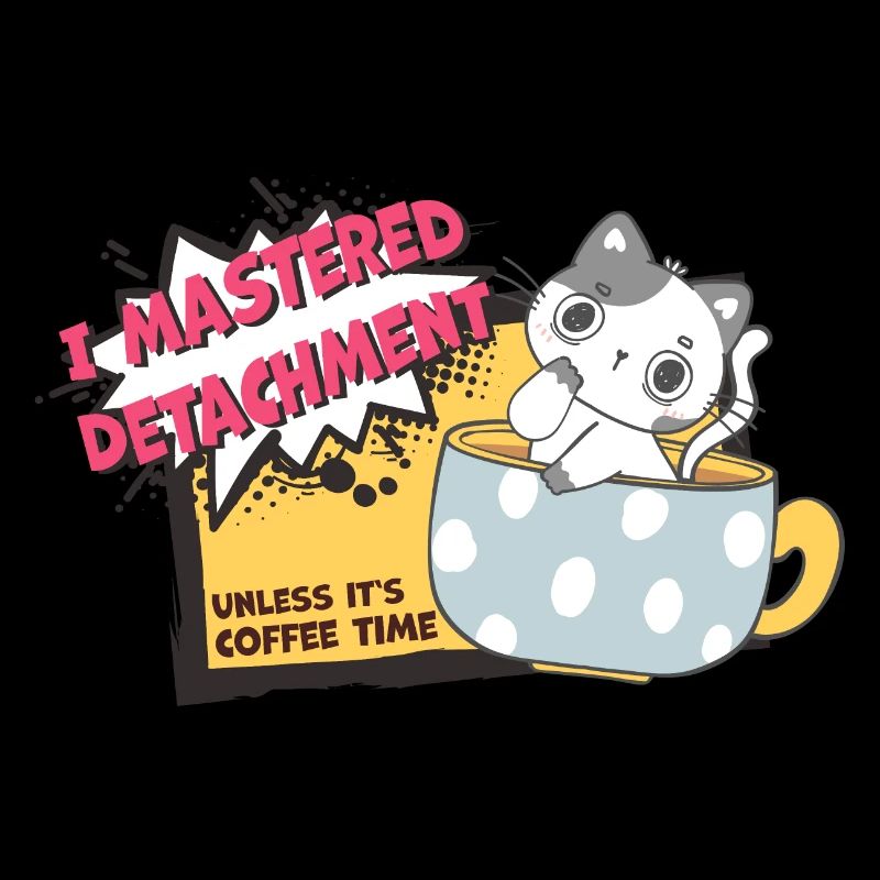 Cat mastered detachment Coffee Katze Comic Kaffee