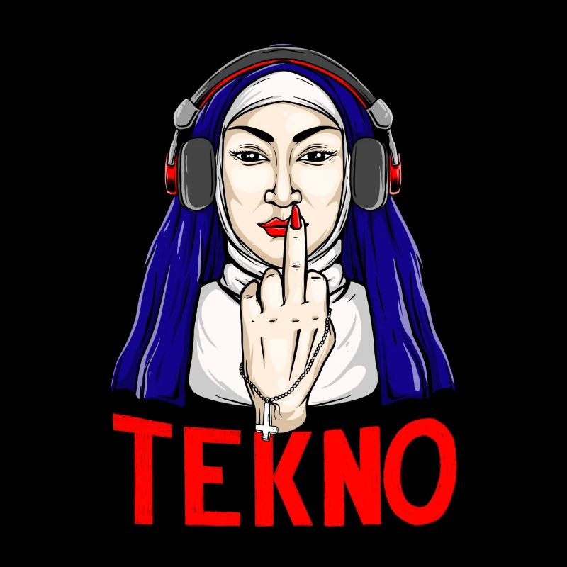 Tekno Underground Nonne Mittelfinger techno