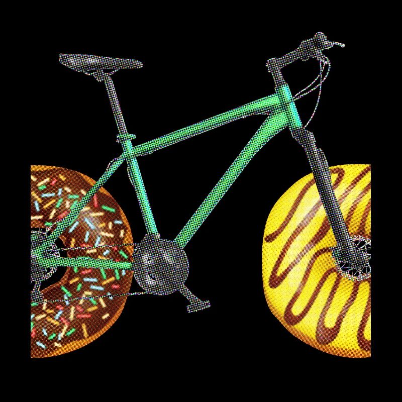 Fahrrad mit Donuts Spruch - Cooles witziges Motiv