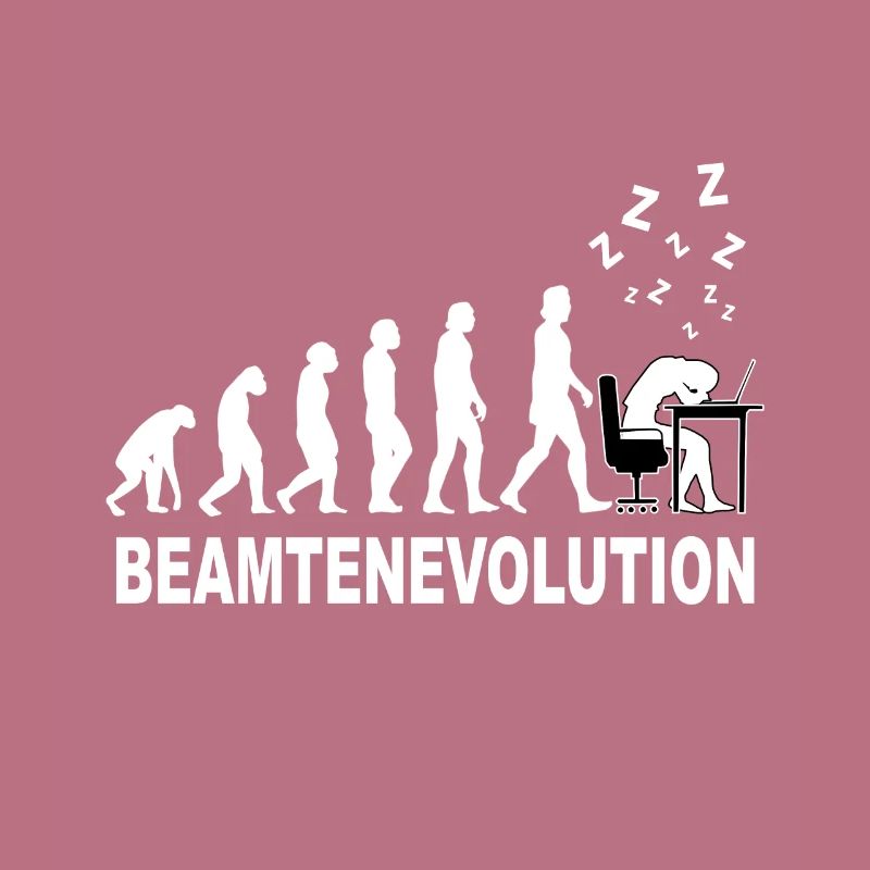 Evolution schlafen am Arbeitsplatz Beamter