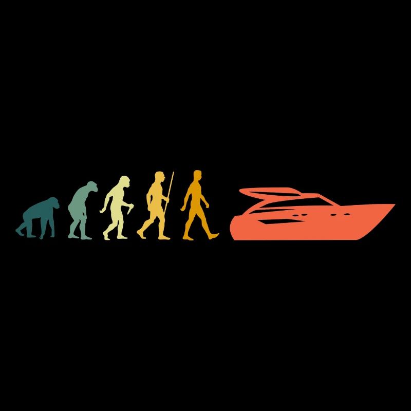 Retro Boot Evolution Motorboot Entwicklung Kapitän