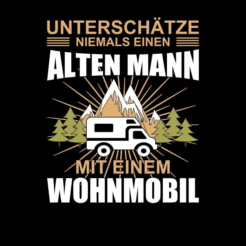 Alter Mann mit Wohnmobil Opa Rentner
