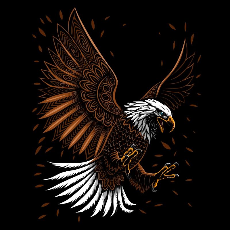 Tribal eagle flying