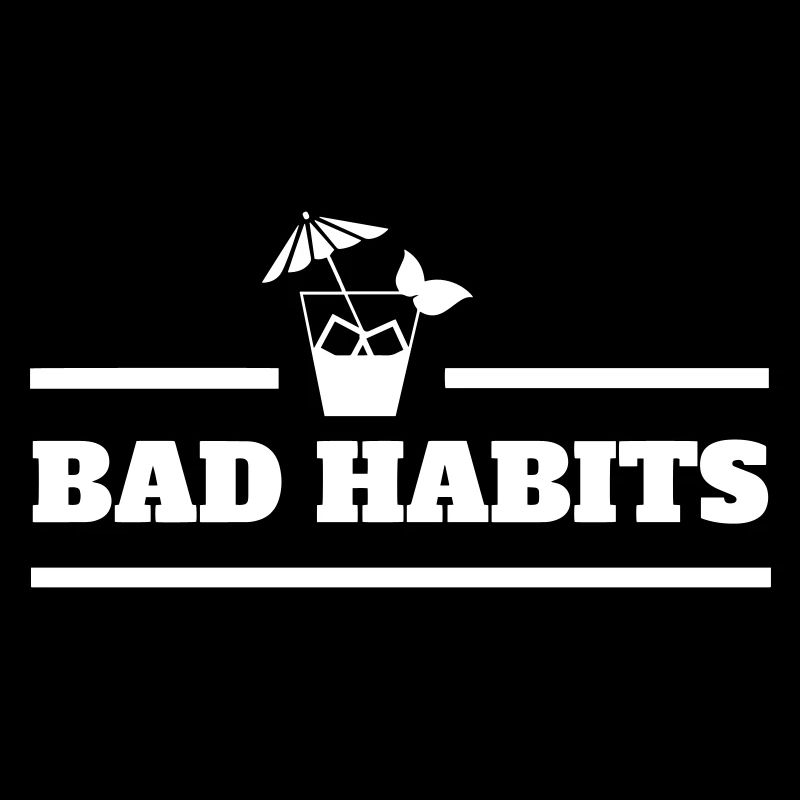 Mauvaises habitudes, Consommation d’alcool, Conception de logo simpliste