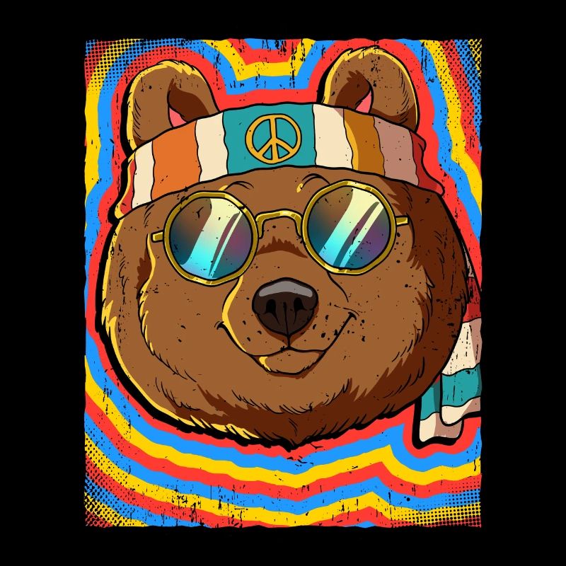 Hippie Bear Psychedelic Trippy
