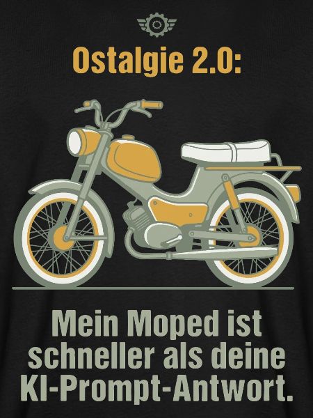Ostalgie Moped. KI Prompt Spruch