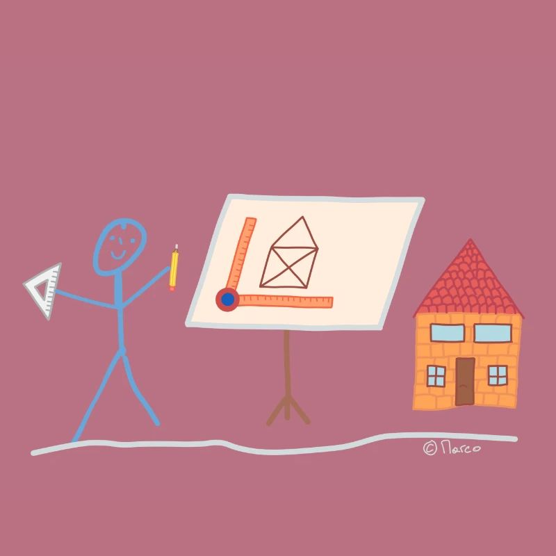 Draftsman Stick figure planner Constructor Job