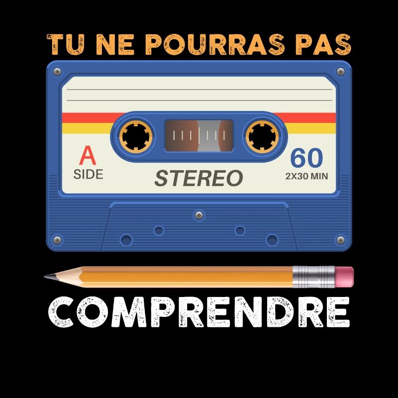 Années 70 80 90 Cassette Audio Crayon