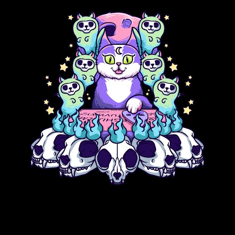 Kawaii Pastel Gothique Mignon Chat Occulte