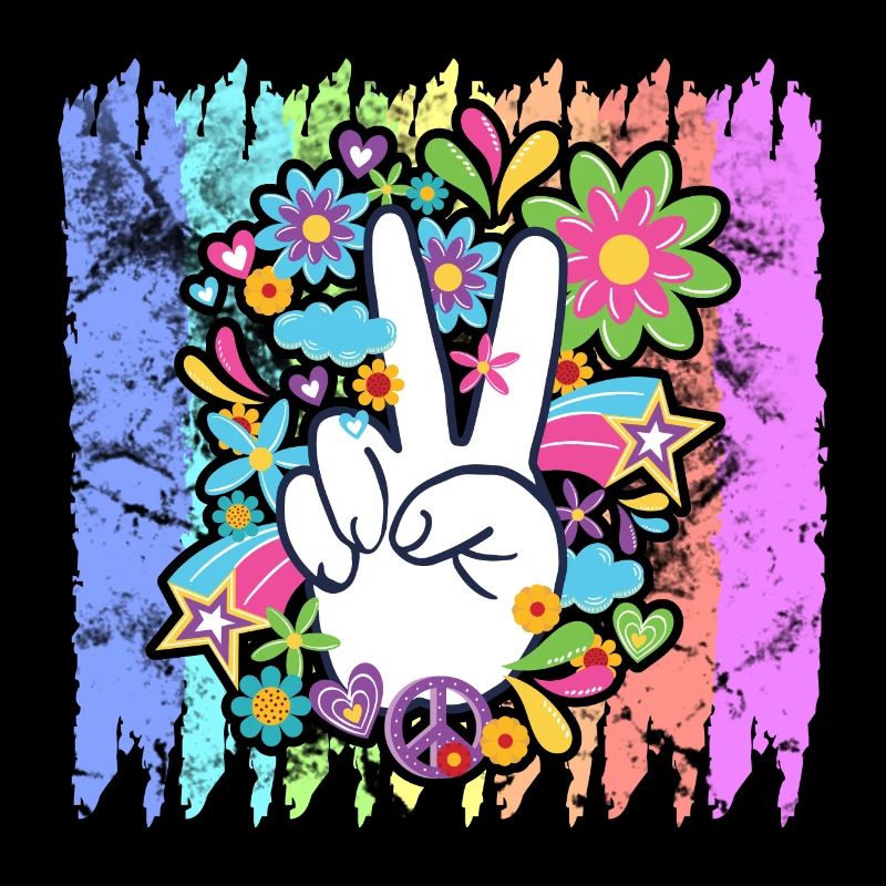 Hippie Peace Regenbogen | Hippies 60er Geschenke