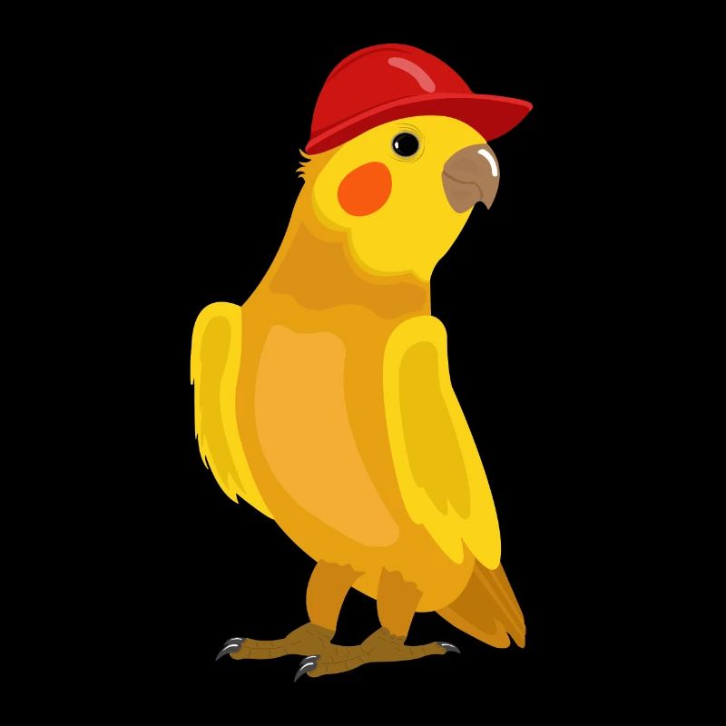 Budgerigar parrot construction worker with helmet