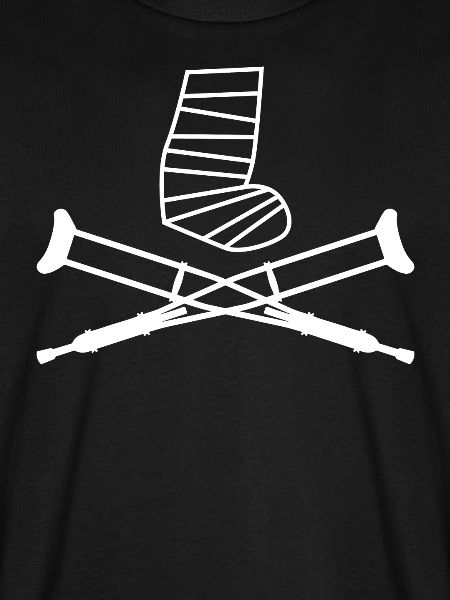 Camisa de pie de pierna rota de muletas