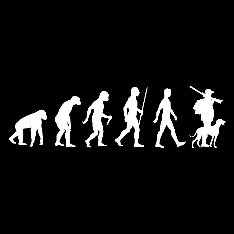 Evolution Jäger mit Hund Geschenk Geschenkidee