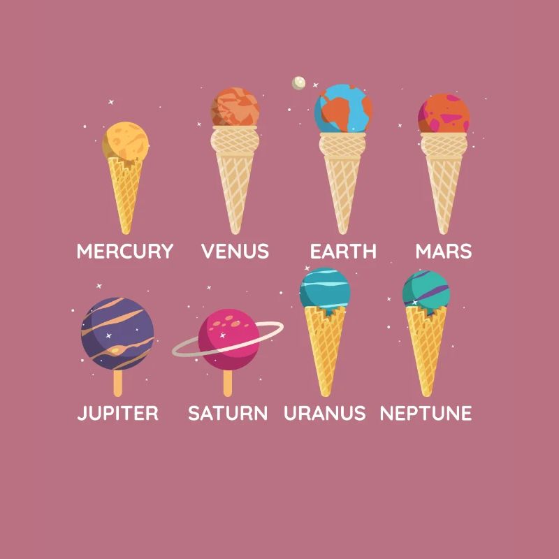 Sonnensystem-Eiscreme