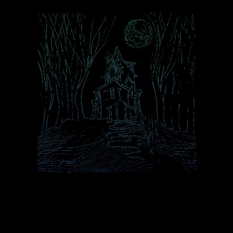 cadeau de conception de maison silhouette bleue effrayant