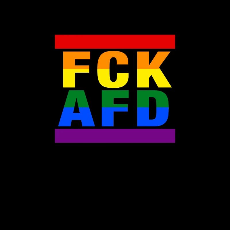 FCK AFD in rainbow colors - against right
