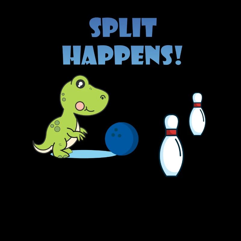 Split Happens Dino Trex T-Rex Bowling T-Shirt