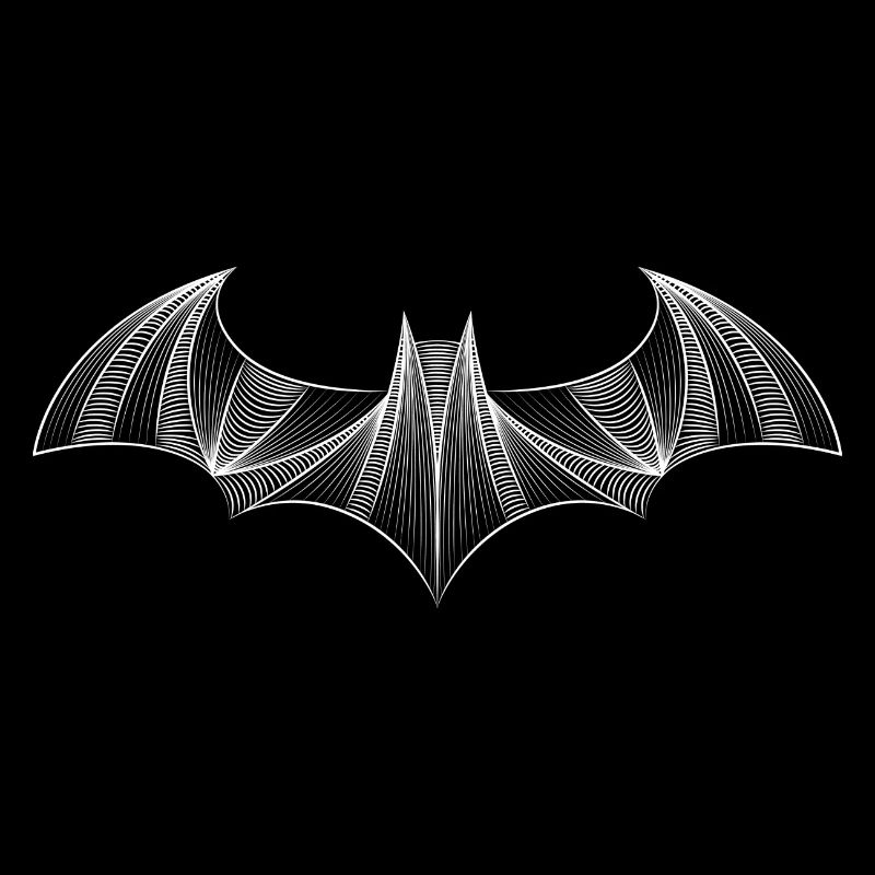 Batman Logo Drawing weiß