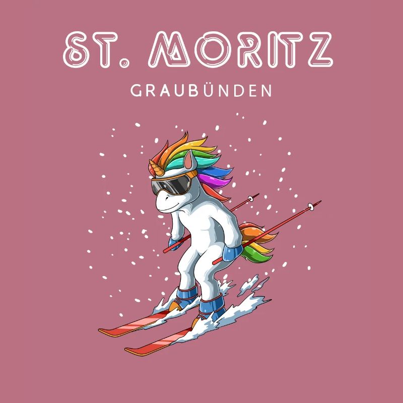 Sankt Moritz Graubünden Schweiz Retro Ski Einhorn
