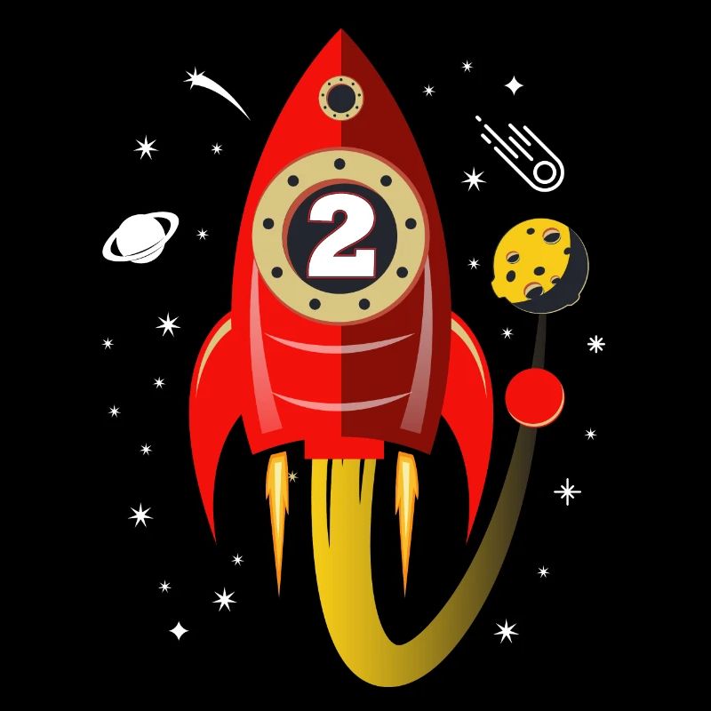 2 years birthday rocket gift