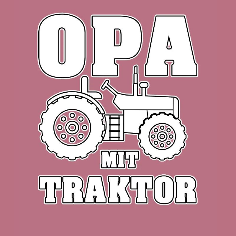 Opa von Enkeln mit Traktor