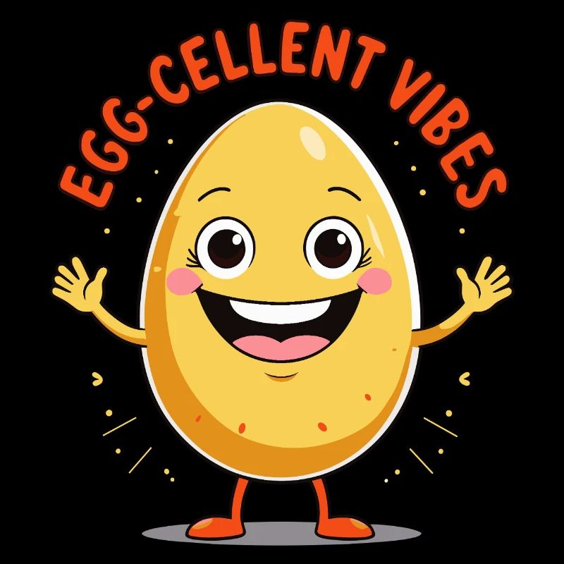 Funny Egg with Saying - Egg-cellent Vibes