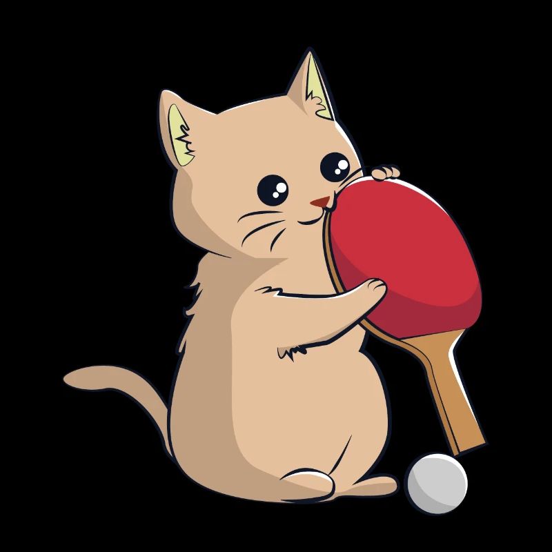 Le chat joue au ping-à-table
