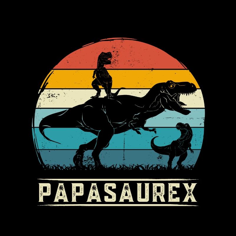 Papasaurex Retro Dinosaurier Vater Geschenk