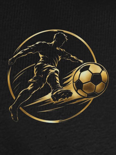 Goldenes Fußballkick-Emblem