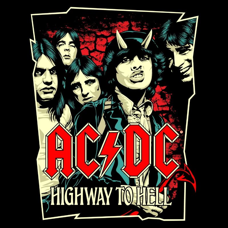 AC/DC Logo Highway To Hell Album Rétro