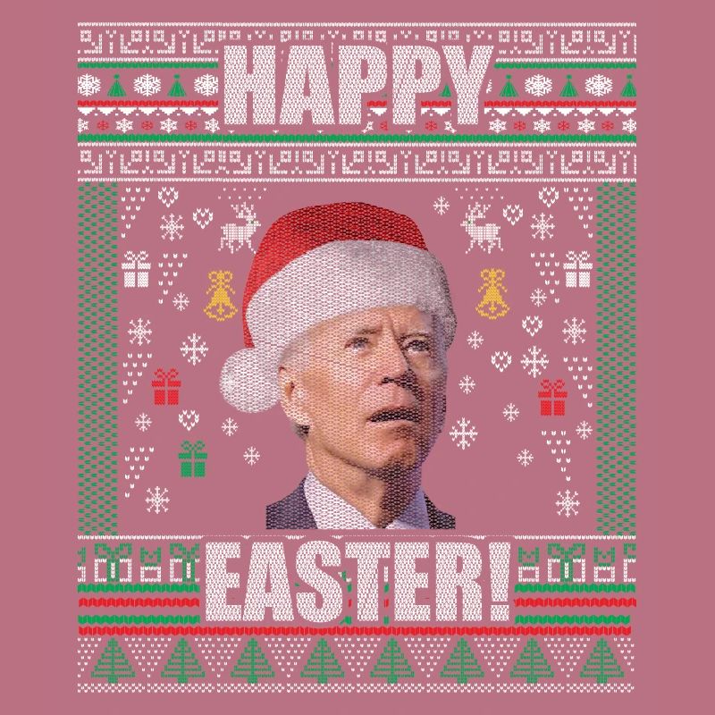 Drôle Biden Pull de Noël moche Joyeuses Pâques