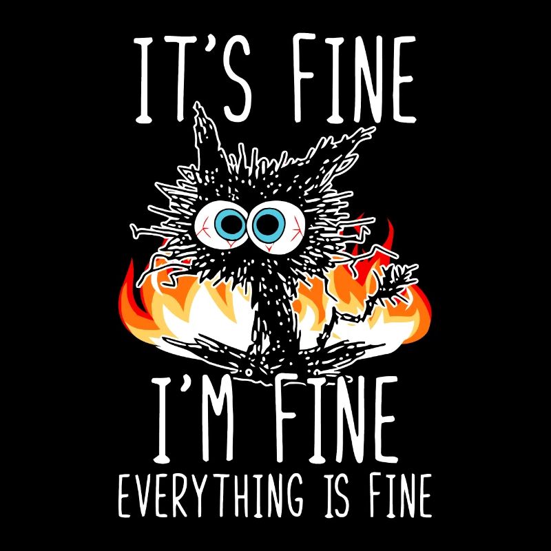 It's Fine I'm Fine Everything Is Fine Funny Cat