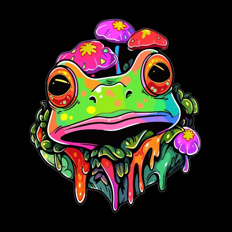 Psychédélique Trippy Arty Frog DJ EDM Rave