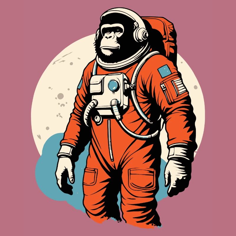 Un singe dans une combinaison spatiale