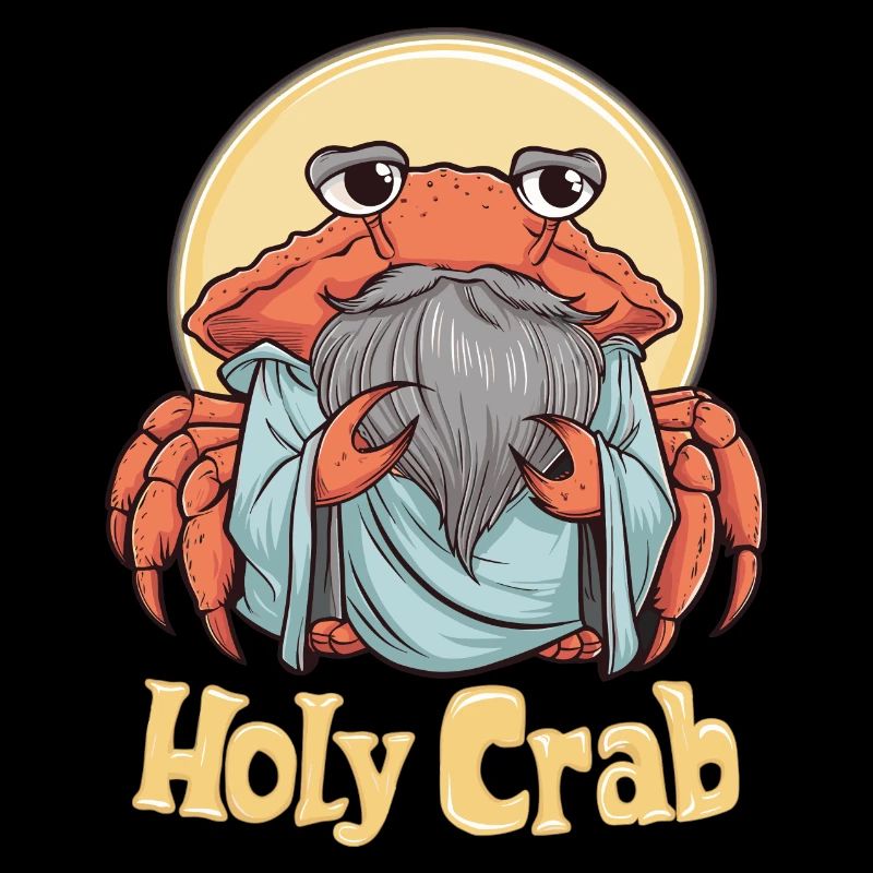 Heilige Krabbe Heilige Meeresfrüchte Cartoon Design