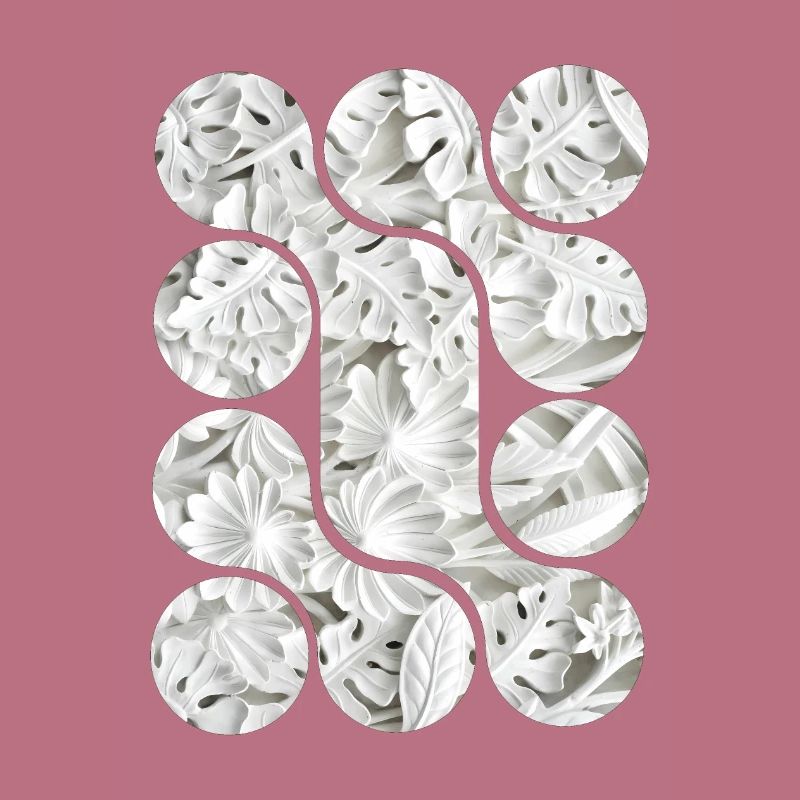Abstract White Leaf Patterns