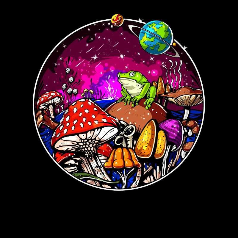 Psychedelic Magic Mushrooms Hallucinogenic Frog
