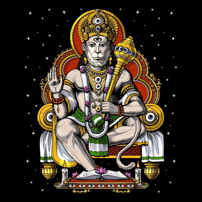Psychedelic Hindu God Hanuman