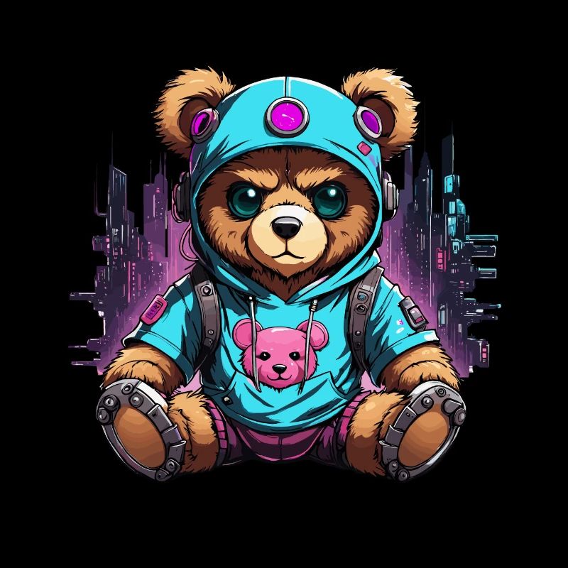 Cyberpunk Teddybär Roboter