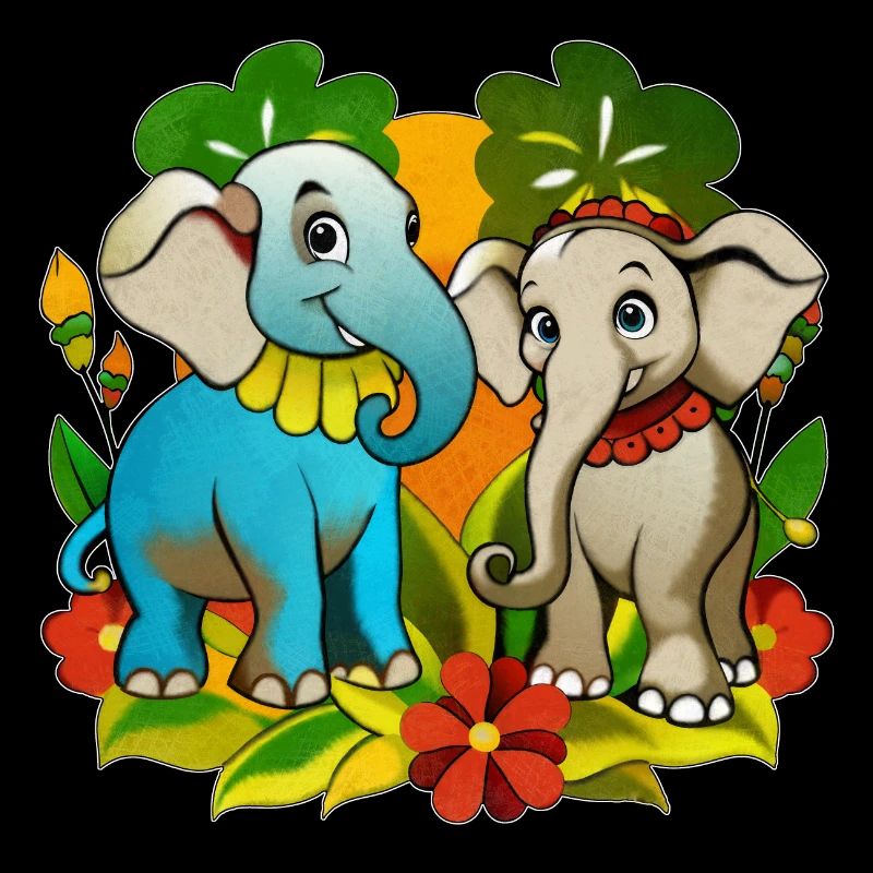 Two cute elephants