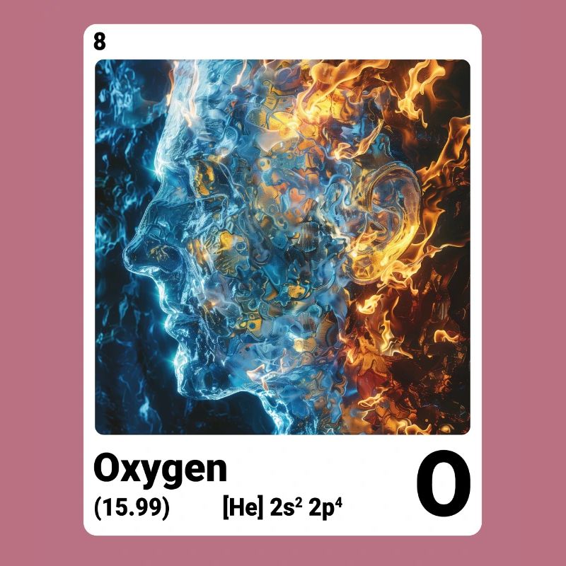 Periodic Table Element Oxygen (O) 008