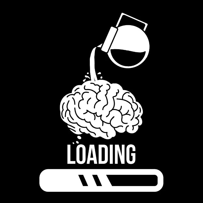 Coffee drinker coffee loading brain