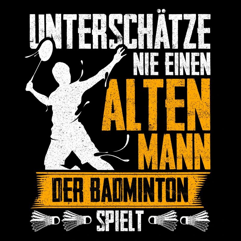 Alter Mann der Badminton