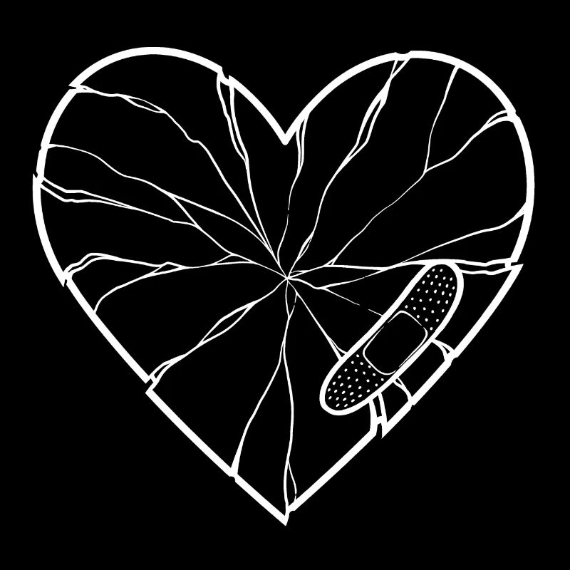 Broken heart print