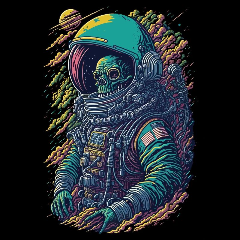 Illustration d’astronaute squelette