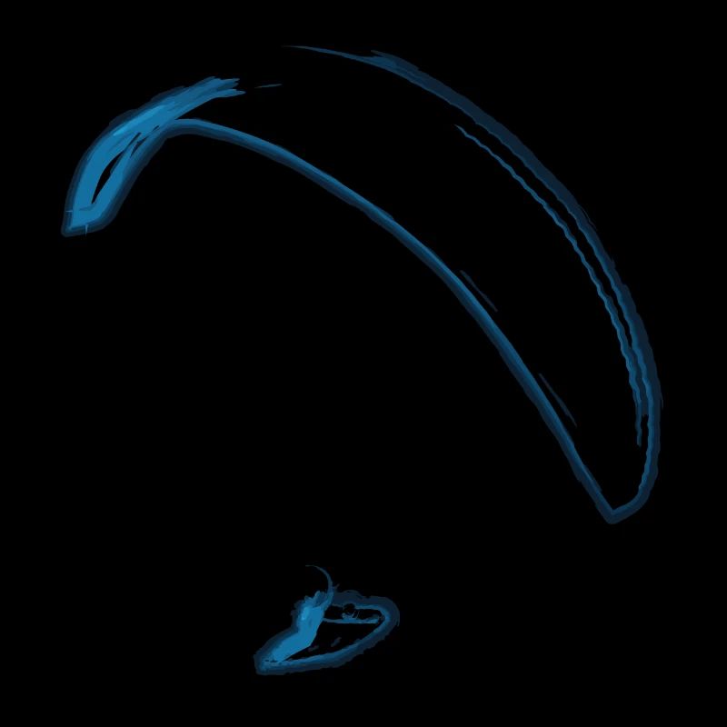 Paraglider Aquarell schwarz
