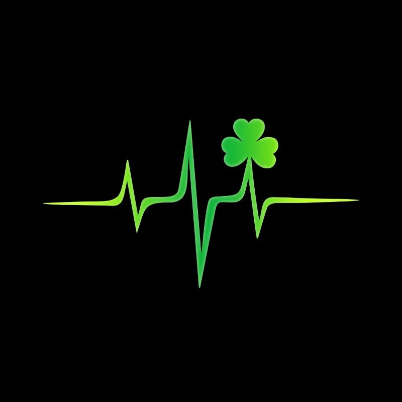 Heartbeat Irish Pulse Cloverleaf St. Patrick's Day
