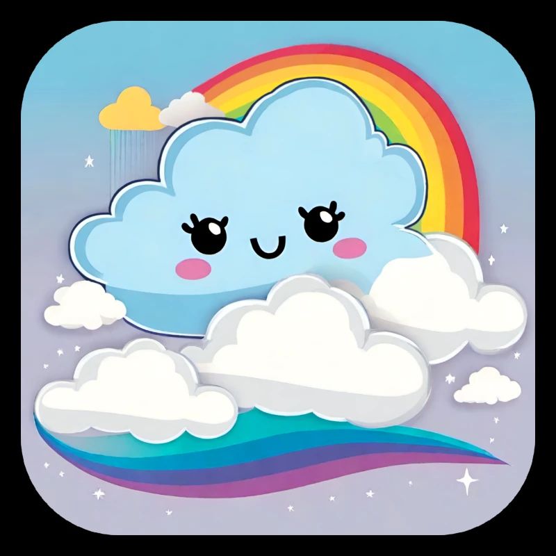 Cute cloud with rainbow