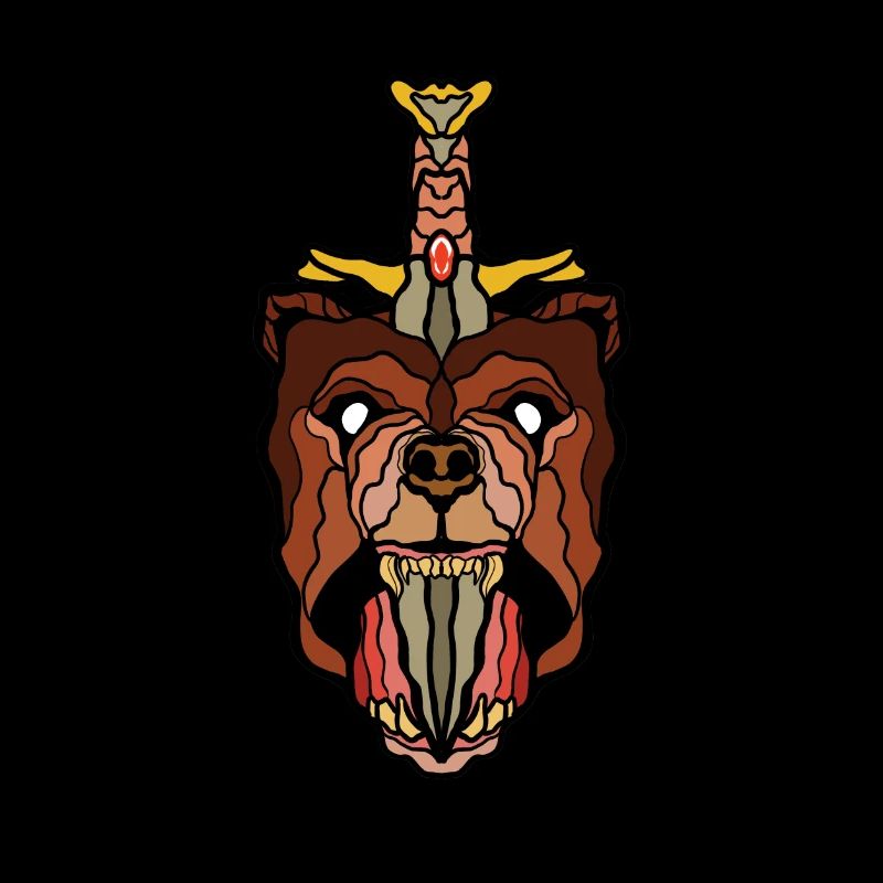 Bear and dagger tattoo